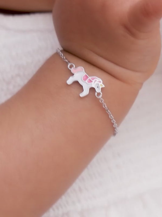 Silver Magical Unicorn Kids Bracelet (0 - 2 Years)