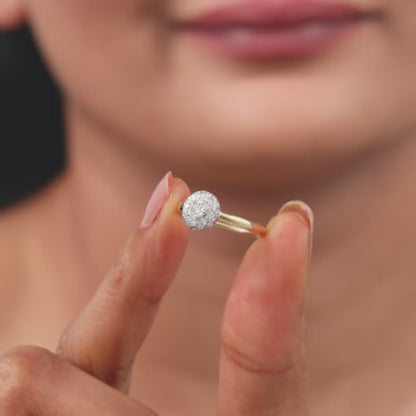 Gold Posy Cluster Lab Grown Diamond Ring