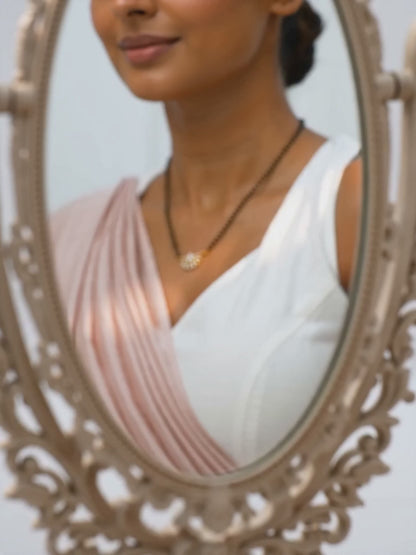 Golden Floral Moon Mangalsutra