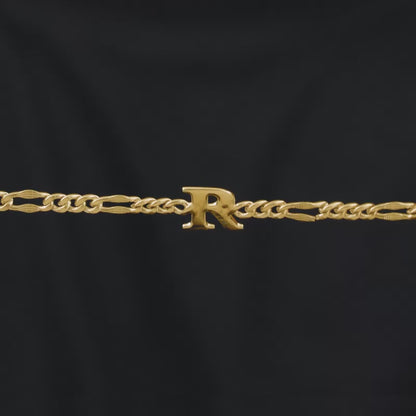 Golden Personalised Alpha Initial Bracelet For Him