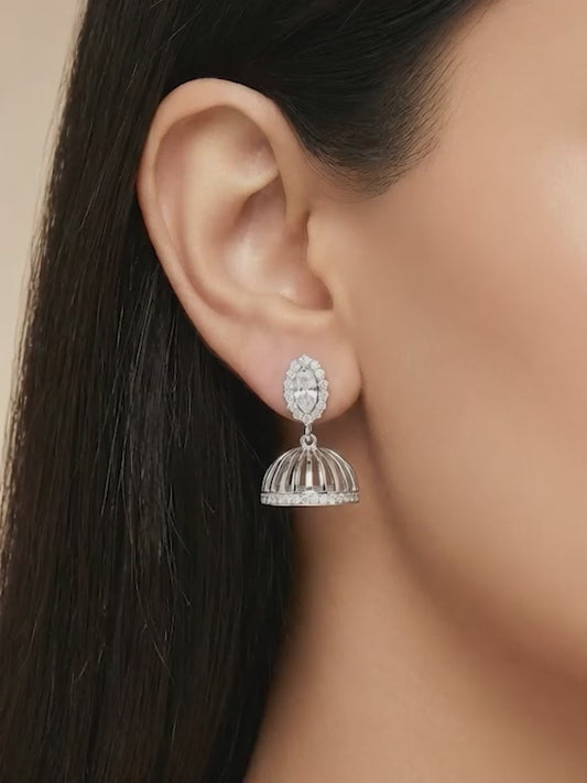 Silver Raktima Jhumki