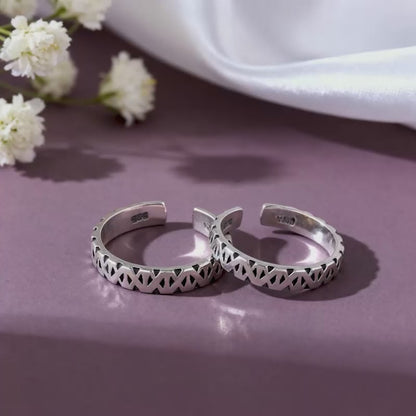 Oxidised Silver Vanshika Toe Rings