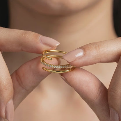 Golden Radiant Divide Ring (Size 12)