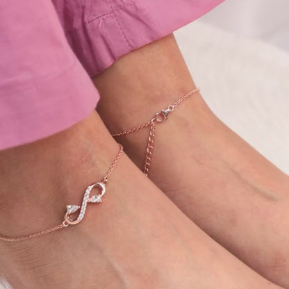 Rose Gold Elegant Infinity Anklet