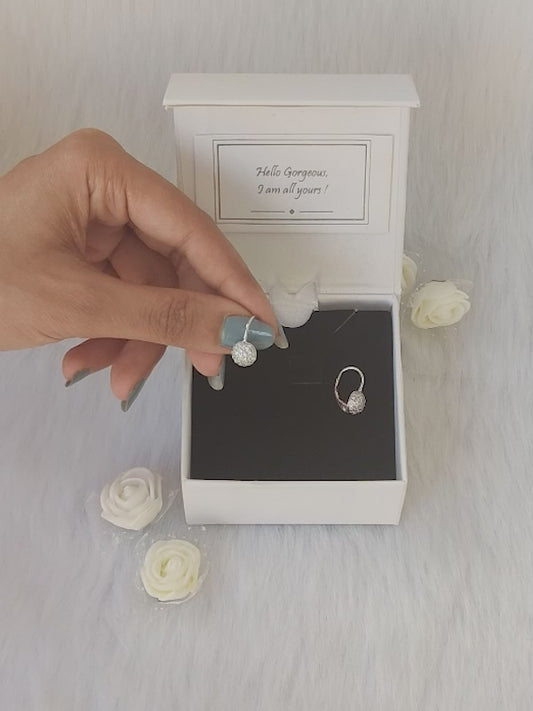 Silver Zircon Sparkle Drop Earrings