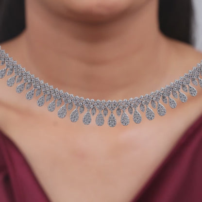 Silver Avalon Pear Necklace