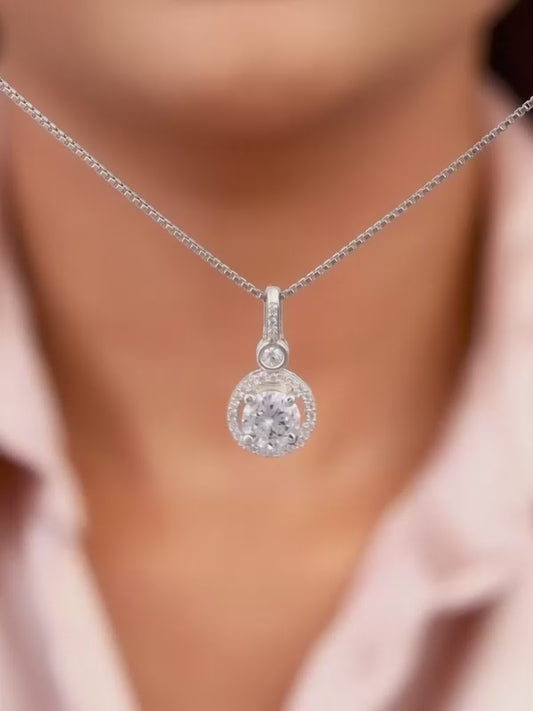 Silver Drizzle Drop Pendant with Box Chain