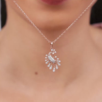 Rose Gold Peacock Lab Grown Diamond Pendant