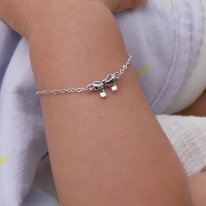 Silver Lil’ Bow Kids Bracelet (0 - 2 Years)