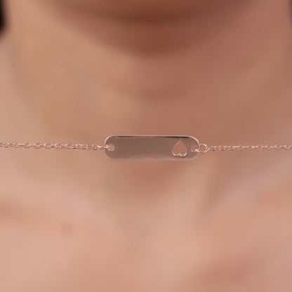 Rose Gold Personalised Cosy Heart Bracelet