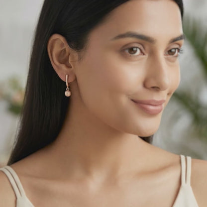 Rose Gold Wake Me J Hoop Earrings