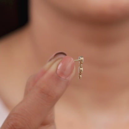 Gold Zyra Lab Grown Diamond Earrings