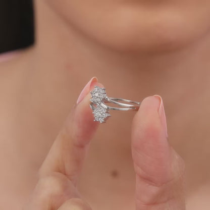 Silver Floral Memory Ring