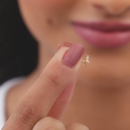 Gold Graceful Twirl Diamond Stud Earrings