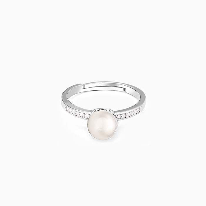 Silver Pearl Flower Ring - Image 1