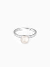Silver Pearl Flower Ring