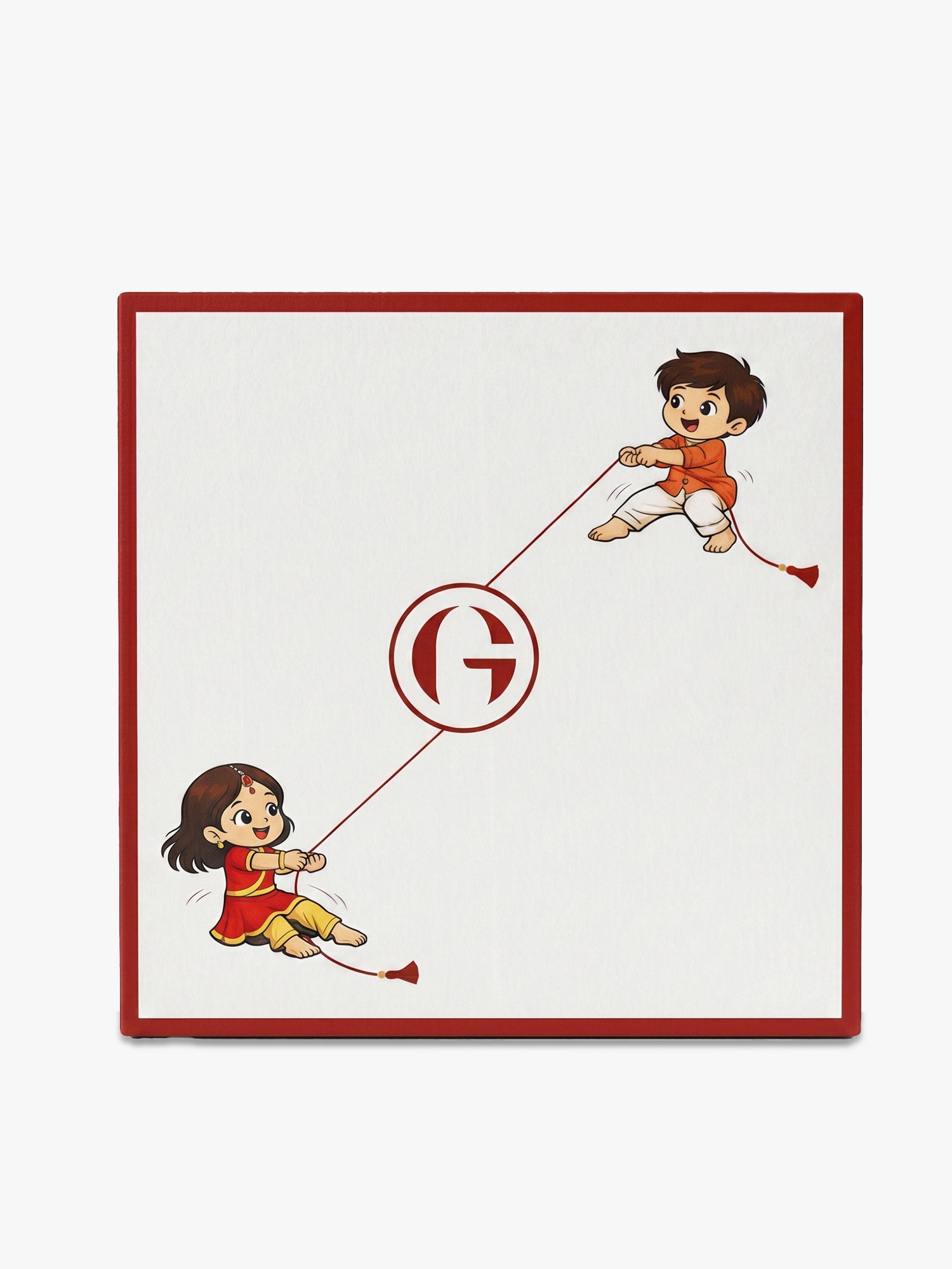 Golden Crowing Panda Rakhi for Kids