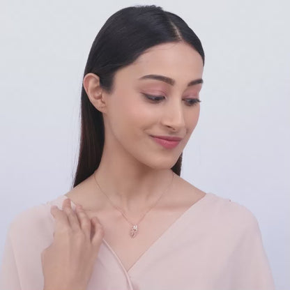 Rose Gold Tripundra Om Pendant with Link Chain