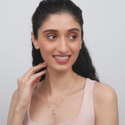Golden Layered Charm Necklace