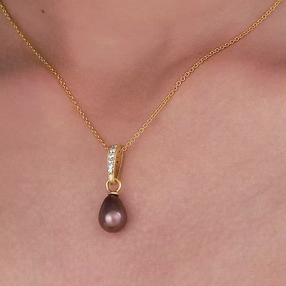 Golden Shining Drop Pendant with Link Chain