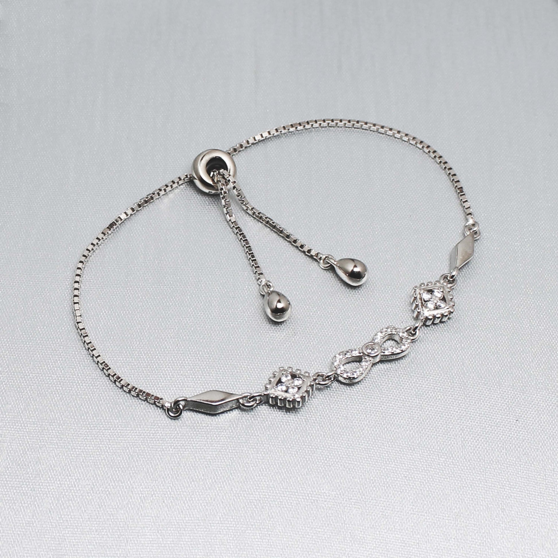 Silver Infinity Zircon Bracelet-GIVA Jewellery