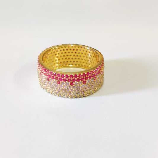 Ombre Ring with White Pink Stone