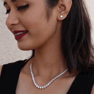 Silver Zircon Solitaire Set