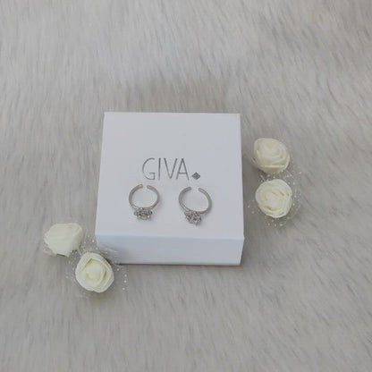 Silver Shimmer Flower Toe Ring