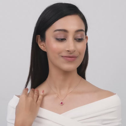 Rose Gold Full of Love Pendant with Link Chain