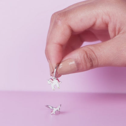 Silver Sweetie Belle Unicorn Kids Earrings (4-12 yrs)