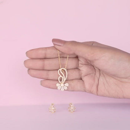 Golden White Floral Damsel Set