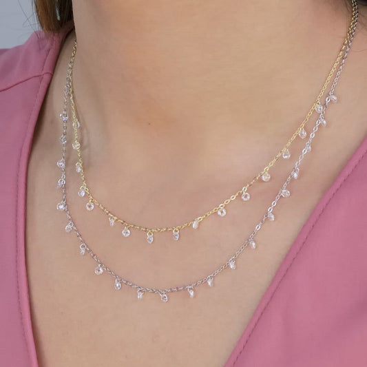 Silver Gold Layered Queens Necklace