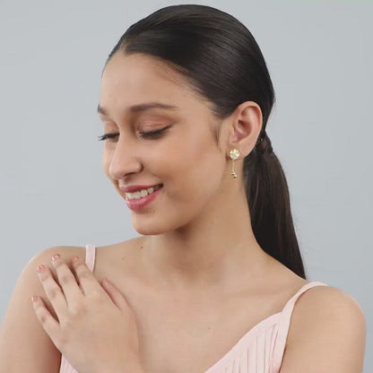 Golden Clover Dangle Earrings