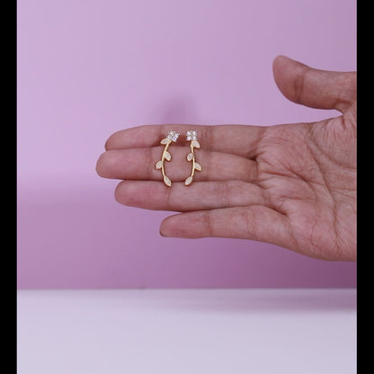 Golden Twig Sparkle Earrings