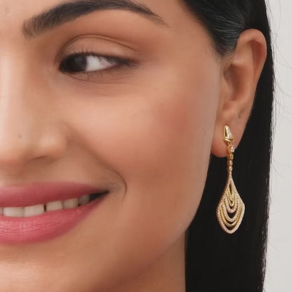 Golden Zircon Studded Chime Earrings