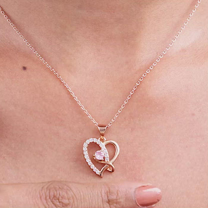 Rose Gold Music In My Heart Pendant with Link Chain