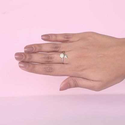 Silver Flower Girl Ring