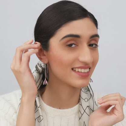 Silver Blooming Crocus Earrings