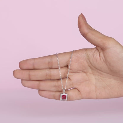 Silver Love Cube Pendant With Link Chain