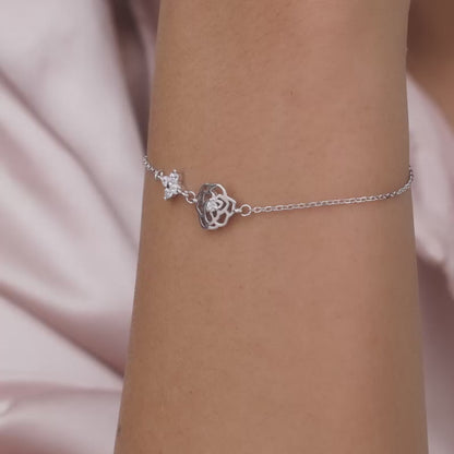 Silver Enchanted Flower Bracelet