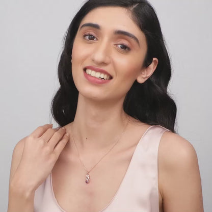 Rose Gold Exquisite Crocus Bloom Pendant with Link Chain