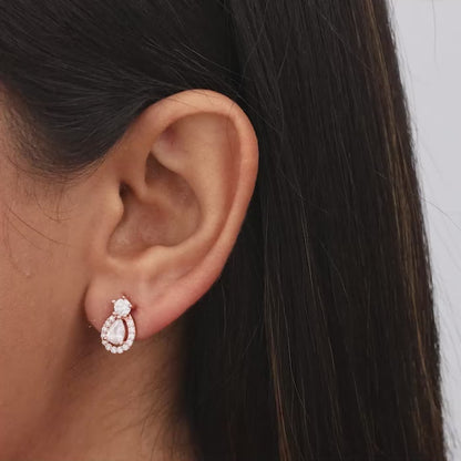 Rose Gold Elegant Pear Drop Earrings