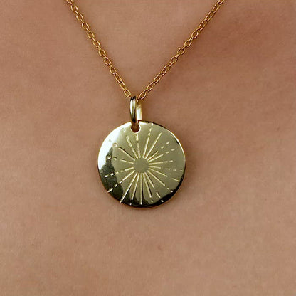Golden Rays of Sunshine Pendant with Link Chain