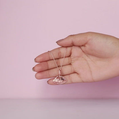 Rose Gold Floral Galaxy Pendant With Link Chain