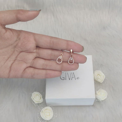 Rose Gold Zircon Drop Earrings