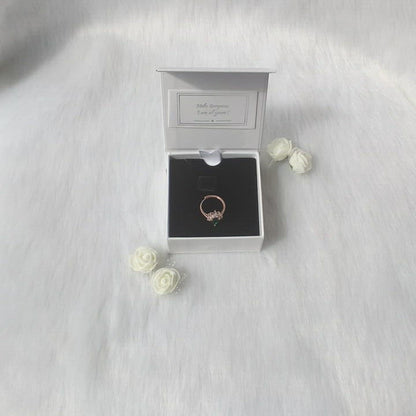 Rose Gold Emerald Green Drop Ring