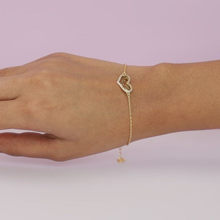 Bracelet Chaine Heart Shape 18k Solid Gold /minimal Thin Bracelet/her  Birthday Gift - Etsy