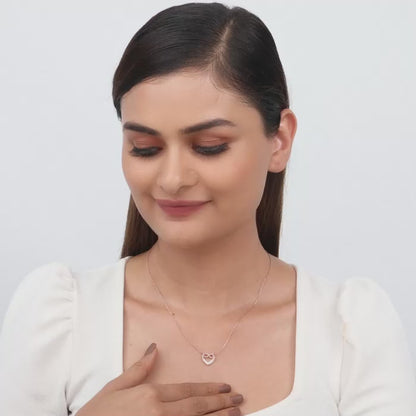 Rose Gold Infinite Love in Heart Necklace