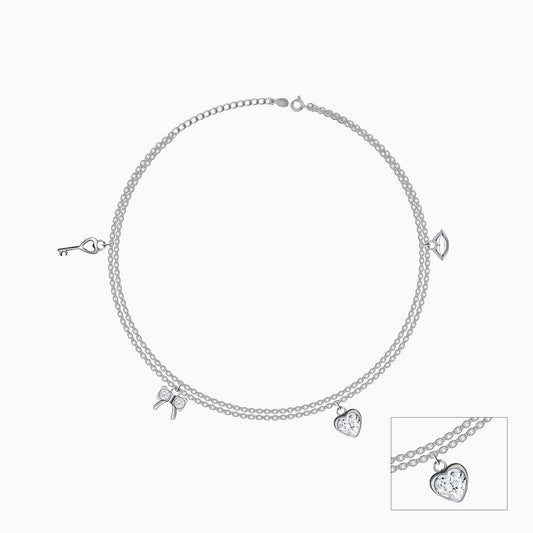 Silver Small Charm Anklet