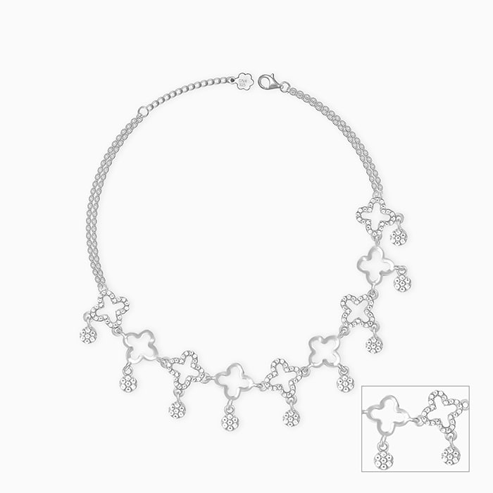 Avantika Handmade Silver Anklets